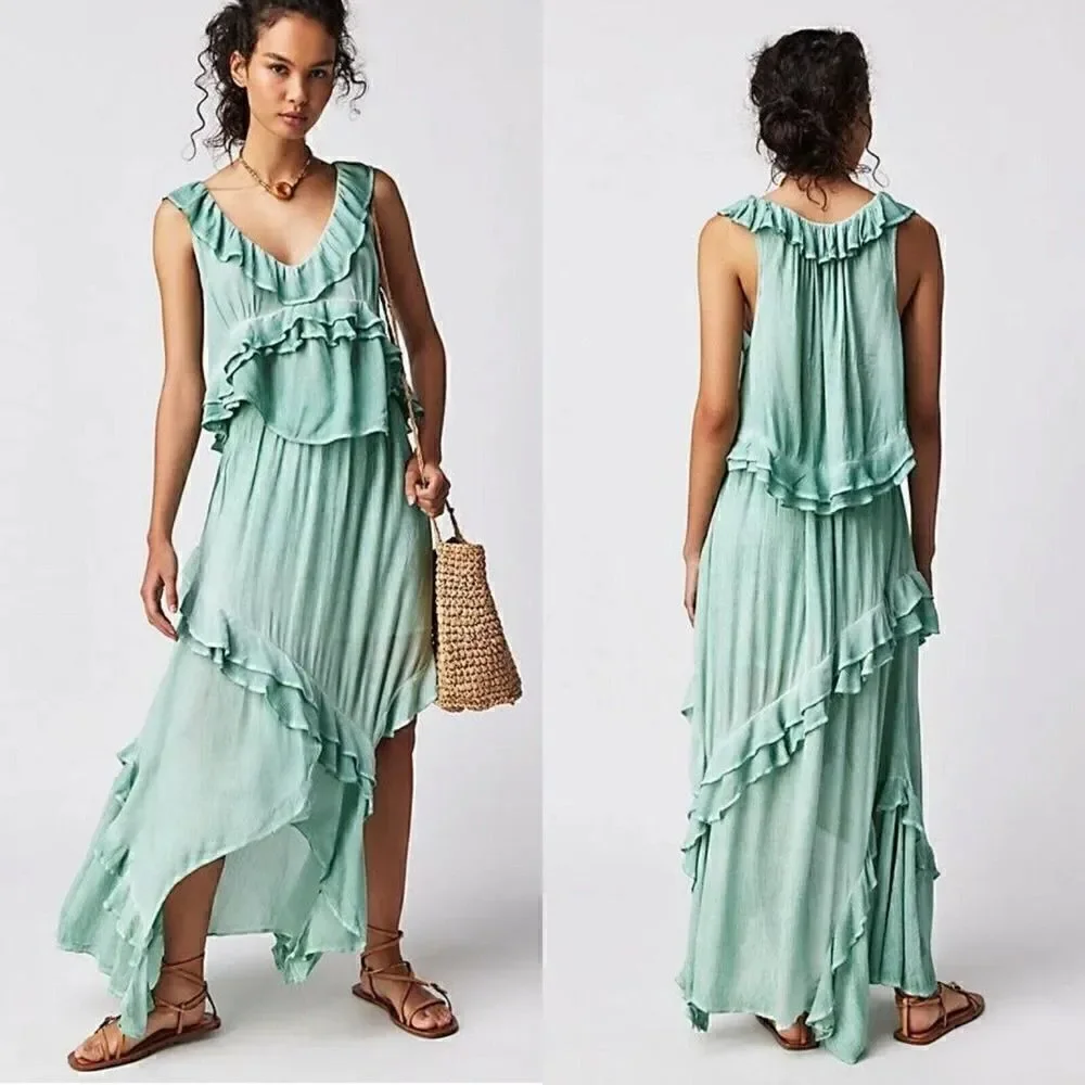 Free People If Only two piece skirt top set Harbor outfit dress Size M NWOT